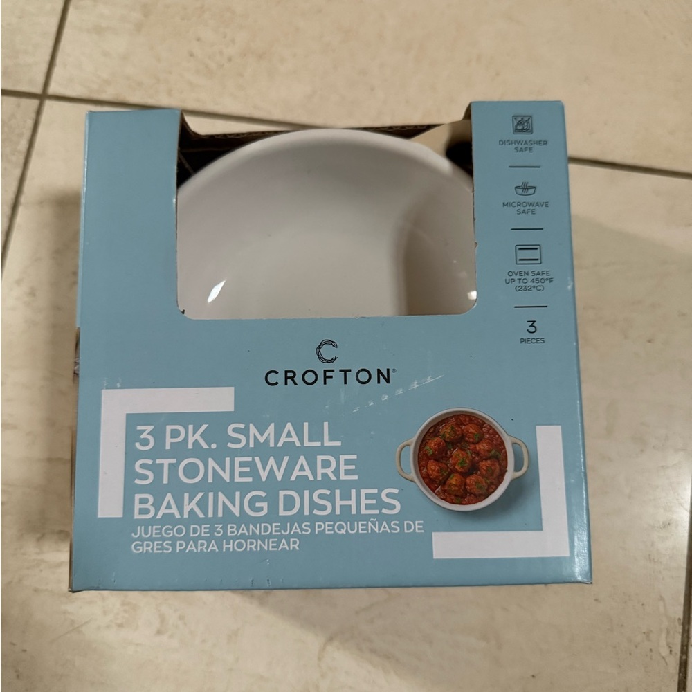 Croton Small Stoneware Baking Dishes - 3 Pack